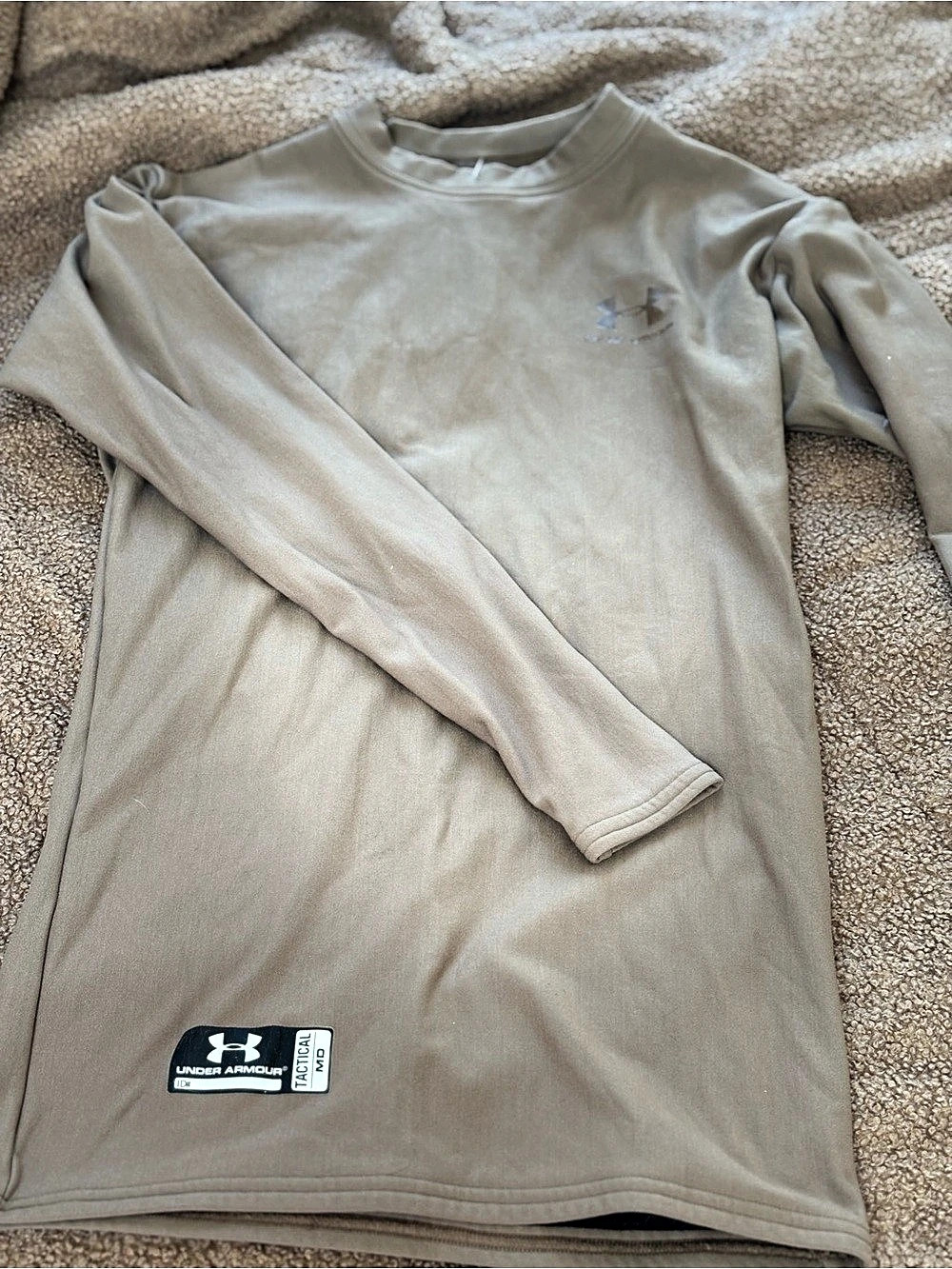 Under Armour Tactical Long Sleeve Crew Shirt in Beige